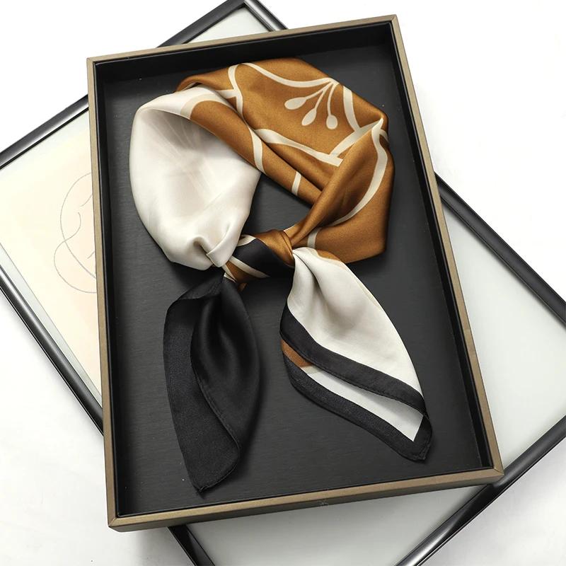 New Fashion 70X70Cmprinted Women'S Scarf Pashmina Silk Scarf Square Shawl Decorative Headband Neck Luxury Design Bandana