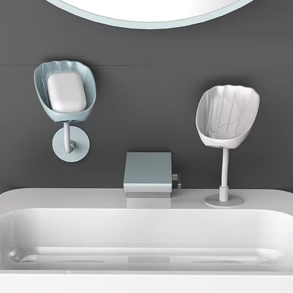 Upgraded Self-Draining Soap Holder Non-Rust Bathroom Organizer Wall Mounted Non-Perforated Soap Dish Shower Storage Rack