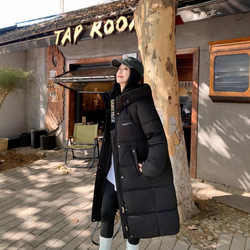 

Padded clothes women s loose and thickened winter new medium and long knee-length padded clothes, padded jackets women s coats batch M чёрный