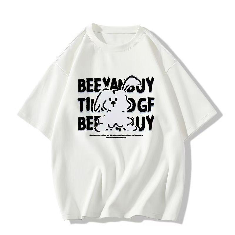 Sommer Damen Neues Cartoon-Druck Kurzarm-T-Shirt Lockere Oberteile