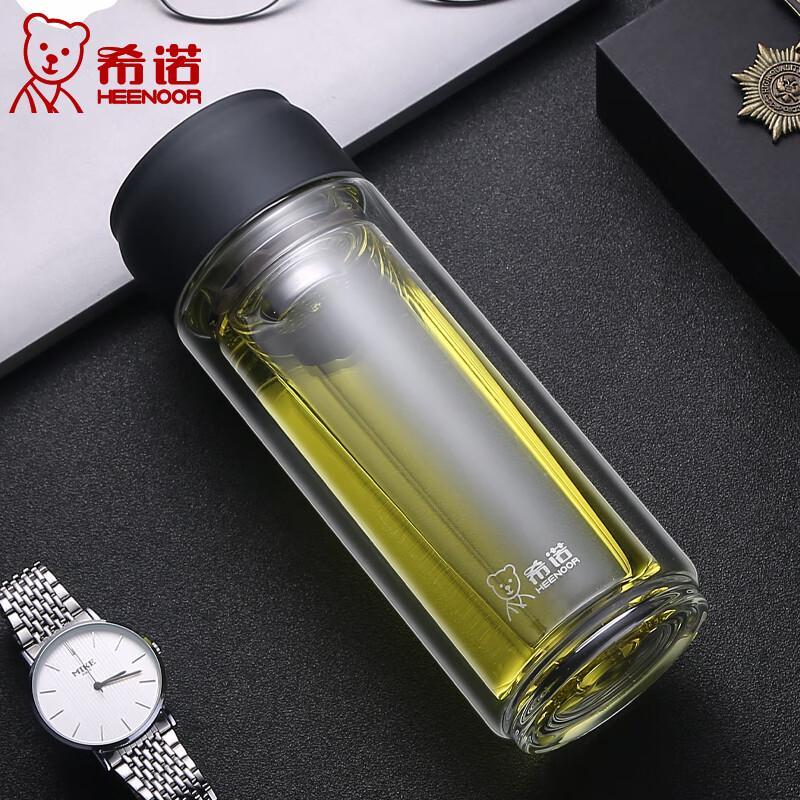 Xinuo Double-Layer Glass Water Bottle with Handle