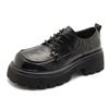 Loafers Women's 2025 Autumn New Leather Platform Lace-up Versatile Height-increasing Small Leather Shoes Retro Brown JK Women's Shoes