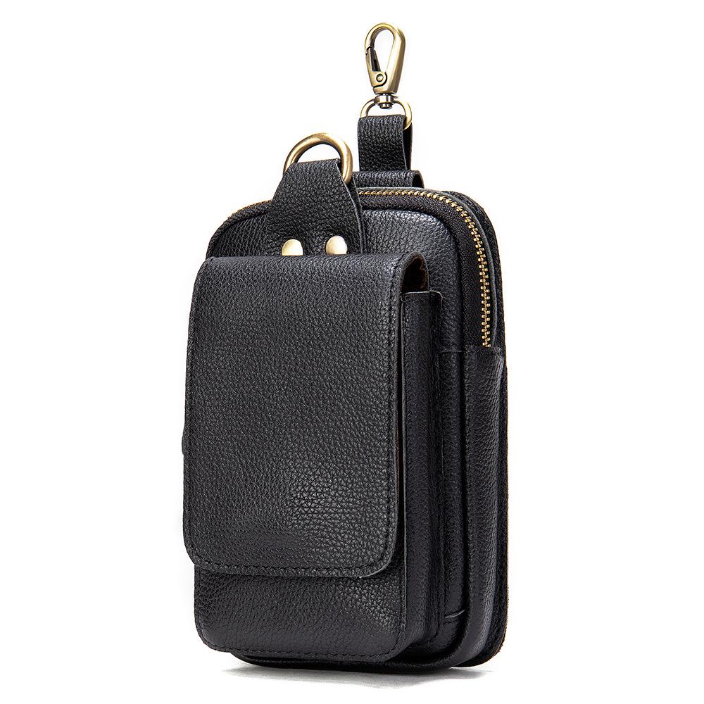 Men's Retro Cowhide Fanny Pack: Genuine Leather Multi-Functional Phone Belt Bag