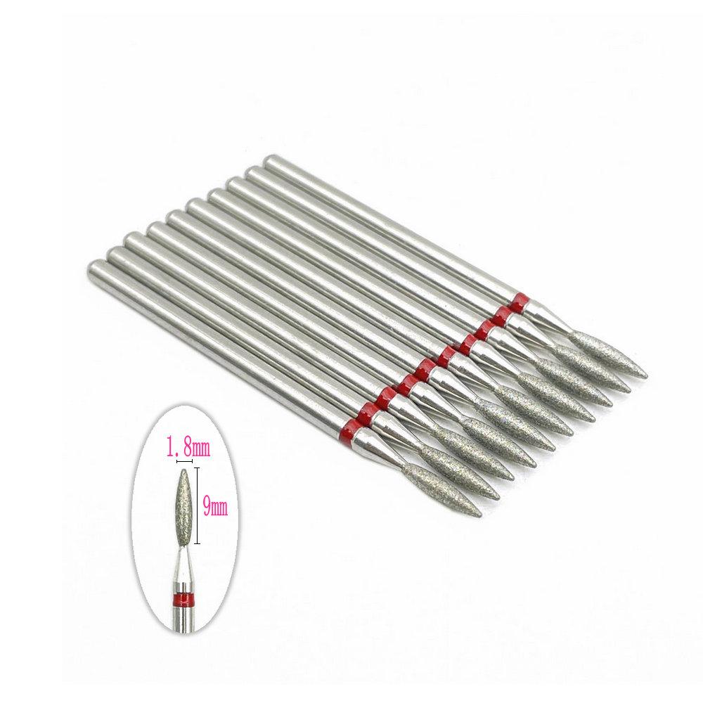 10pcs 2.35mm Shank Diamond Grinding Bur Drill Rotary Drill Dental Grinding Dental Polishing Burs Nail Drill Bits