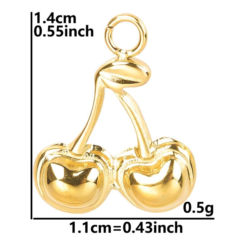 

6pcs Cute Mushroom Cherry Flower Pendants Real Gold Plated Stainless Steel Charms For Jewelry Making Supplies DIY Bracelets Bulk