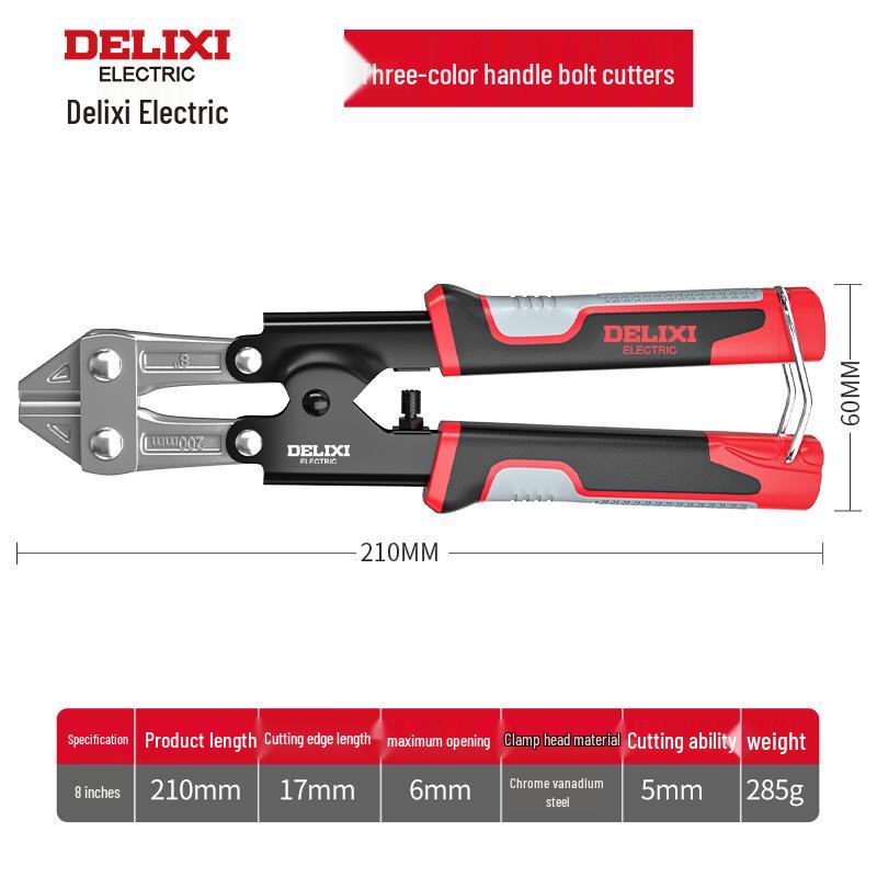 Delixi 8-inch Steel Rebar and Wire Cutting Pliers