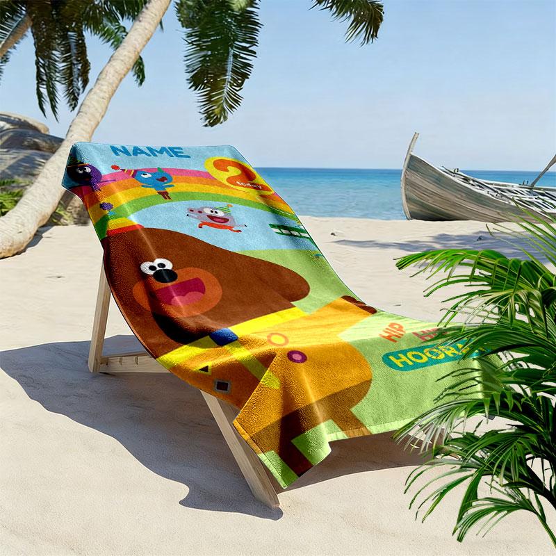 Hey Duggee Print Beach Towel, Large Soft Quick Dry Towel for Beach Camping Swimming