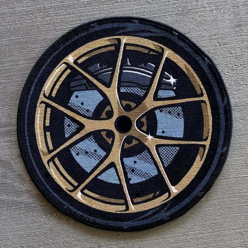 Car Wheel Rug Wheel Rug Car Lover Rug, Best Wheel Rug, Car Wheel Carpet, BBS Wheel Carpet Area Carpet Decoration