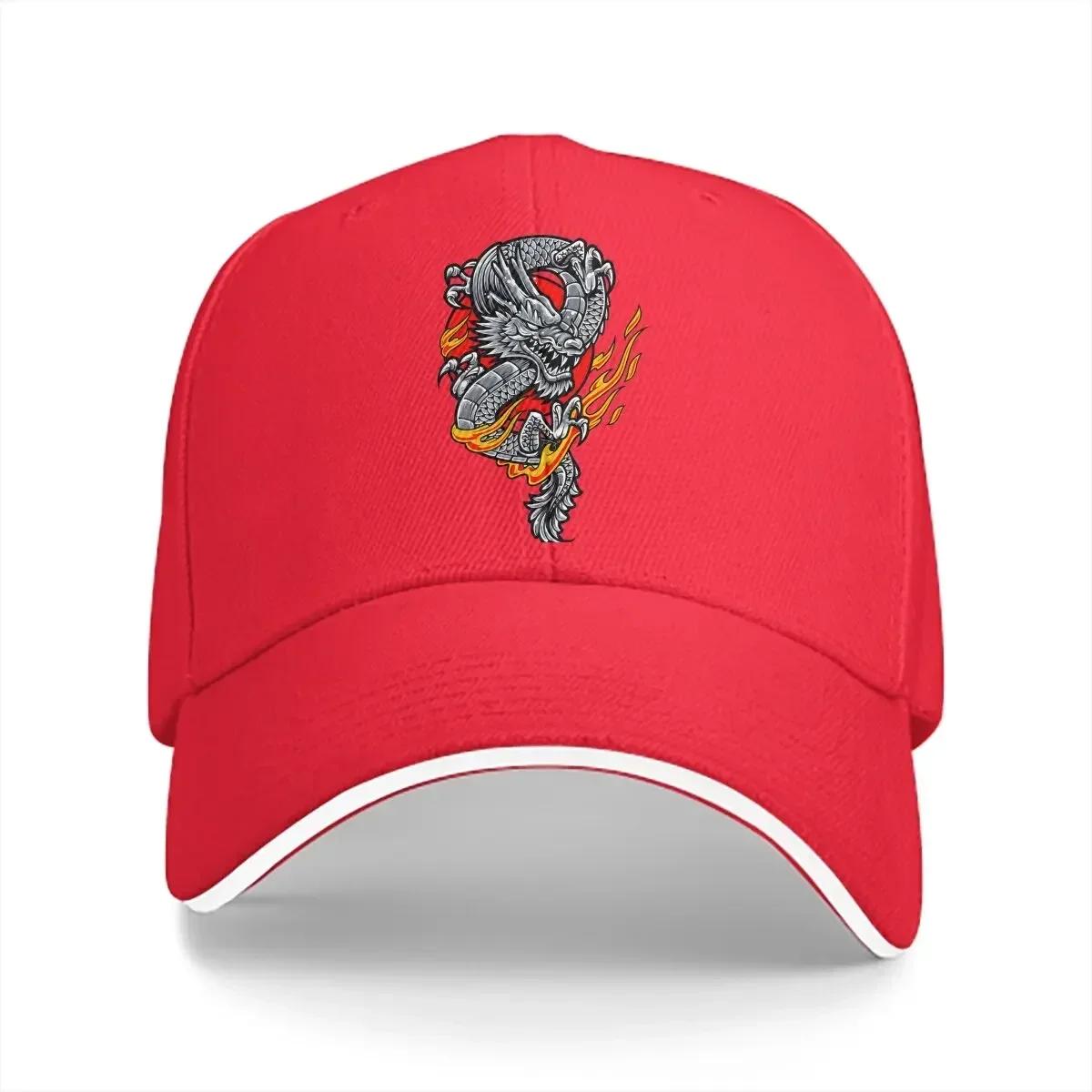 Dragon Japanese Tattoo Fire Breathing Dragon Baseball Cap Unisex Hats Women Visor Protection Snapback Dragon Design Caps Adjustable