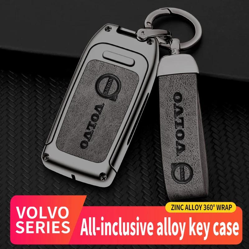 AABBG1 For Volvo XC40 XC60 XC70 XC90 V40 V60 V70 V90 S40 S60 S80 S90 C70 Car TPU Zinc Alloy Key Case Bag Car Key Chain Metal Key Shell