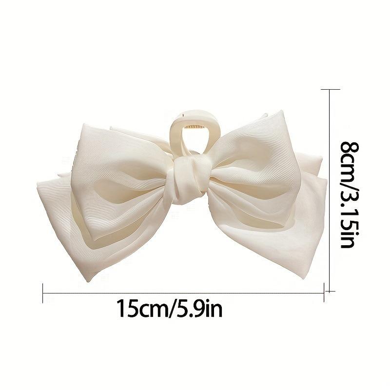 Fugitive Princess Satin Bow Hair Claw Clip - Elegant Updo Accessory