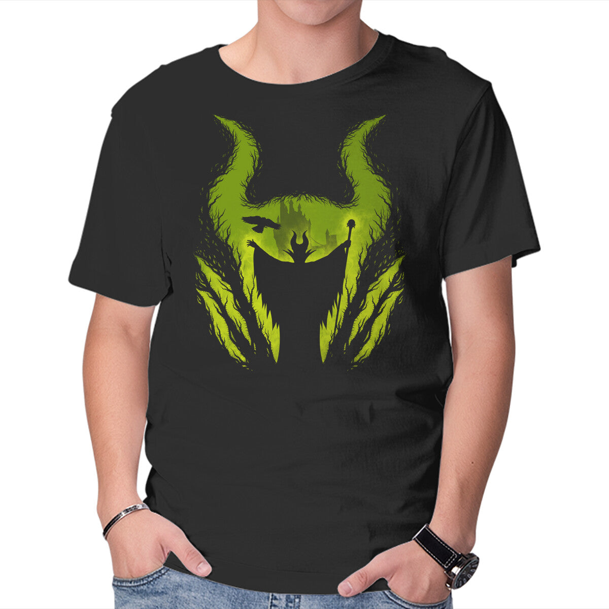 Unisex Crew Neck T-Shirt The Evil Fairy Graphic Short Sleeve Casual Tee XS