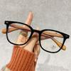 Retro Wood Grain Legs Tr90 Decorative Anti-Blue Flat Mirror With Myopia Glasses Frame For Women
