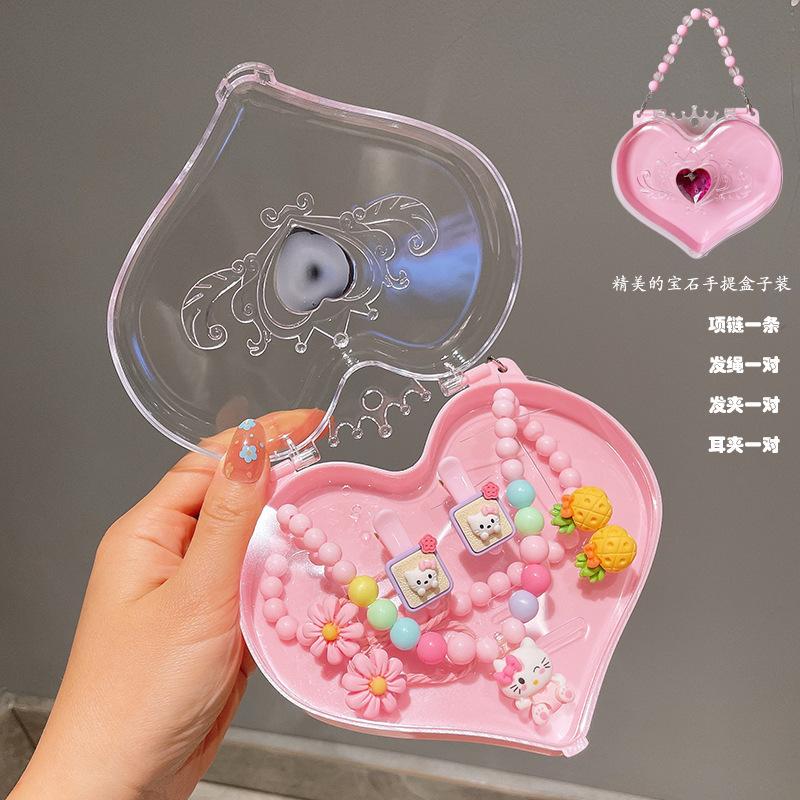 Children's Jewelry, Baby Cartoon Cute Fruit Pendant Bracelet Set, Birthday Gift Box