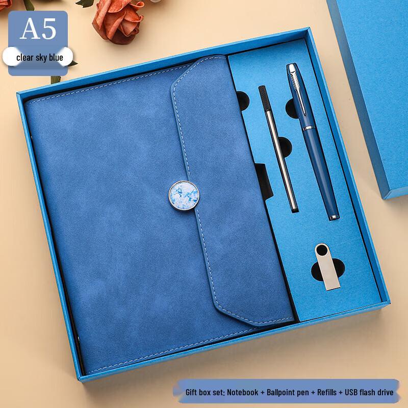 

Подарочный набор блокнота на кольцах Heeton A5 из искусственной кожи, складывающегося втрое