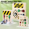 Baby Montessori Busy Board LED Light Switches Control Board Sensory Toys Wooden Busy Board Children Games Kids Puzzle Toys Gifts