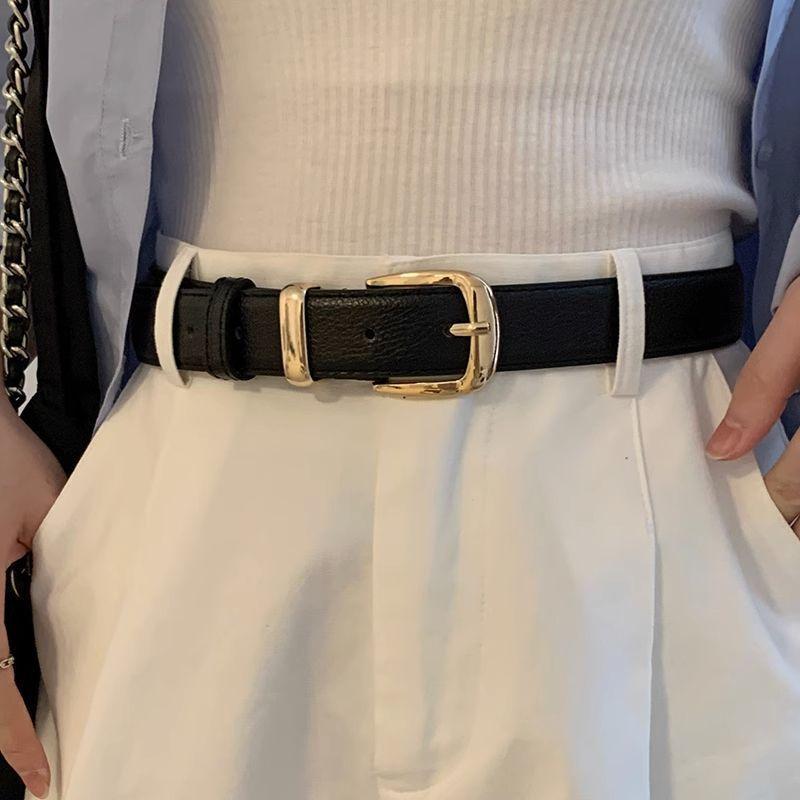 Elegant Wide Brown Metal Buckle Belt For Women In Vintage Fashion Perfect For Autumn 2023
