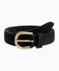 DOFFJASON Suede Leather Minimal Belt Black