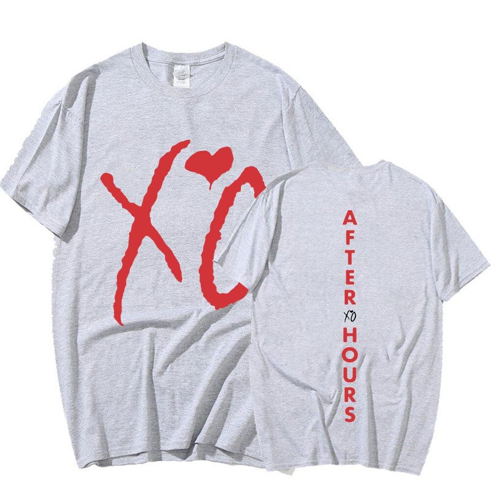 The Weeknd Xo After Hours Letters Print T-Shirt Men's Harajuku Hip Hop Clothes T Shirt Streetwear T Shirts Fashion Streetwear
