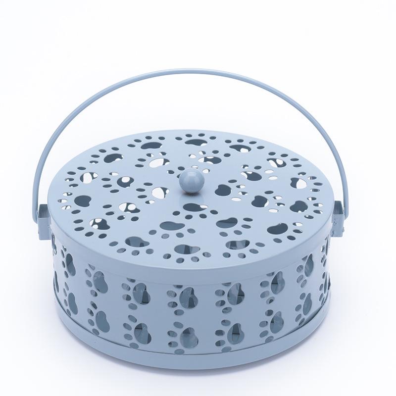 Cat Paw Incense Burner and Mosquito Coil Holder - Fireproof Iron Art Aroma Diffuser with Lid for Indoor Use.