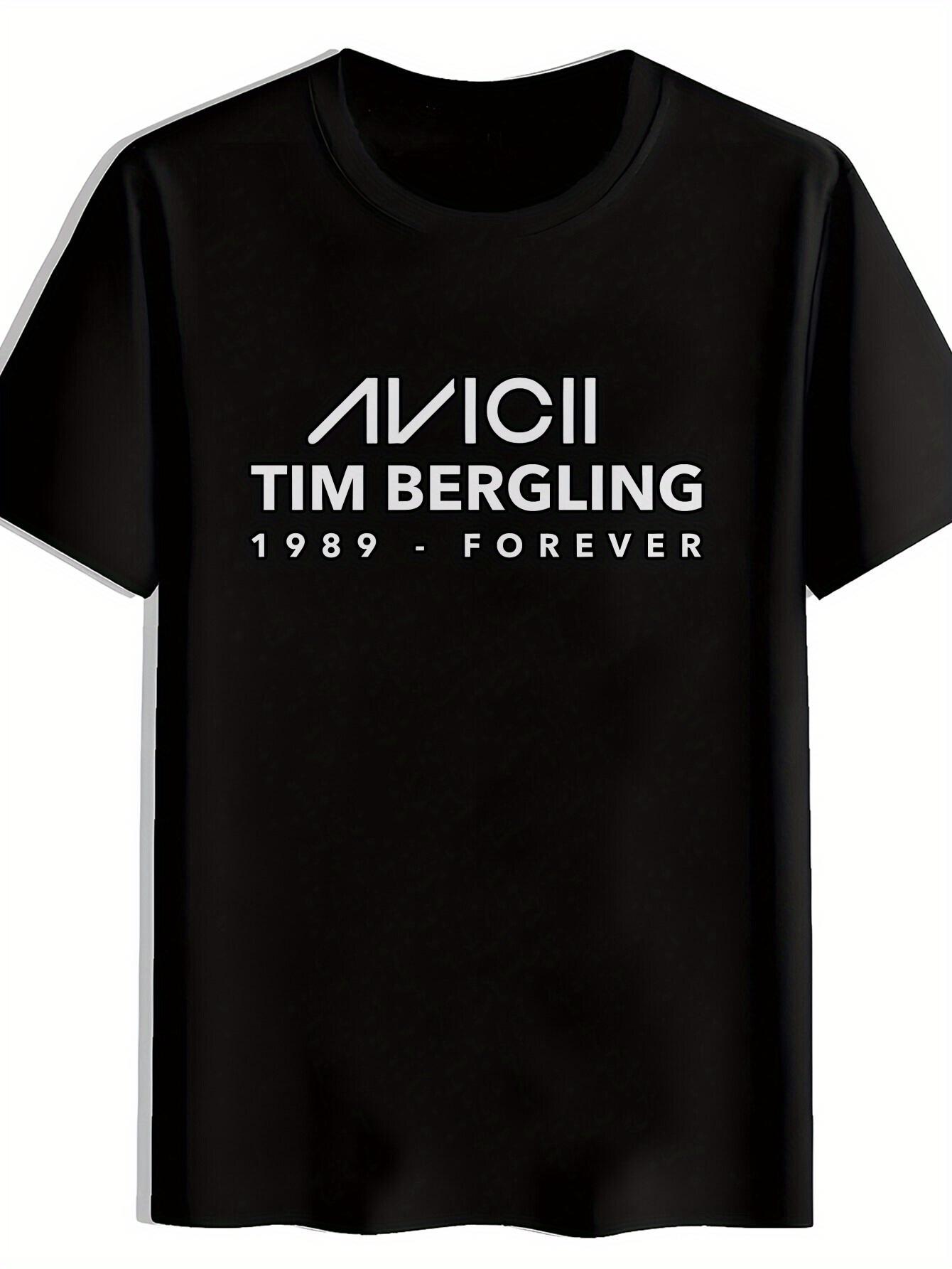 

Retro AVCII Tim Bergling 1989 - Forever Graphic T-shirt - Black Short Sleeve Crew Neck XXL