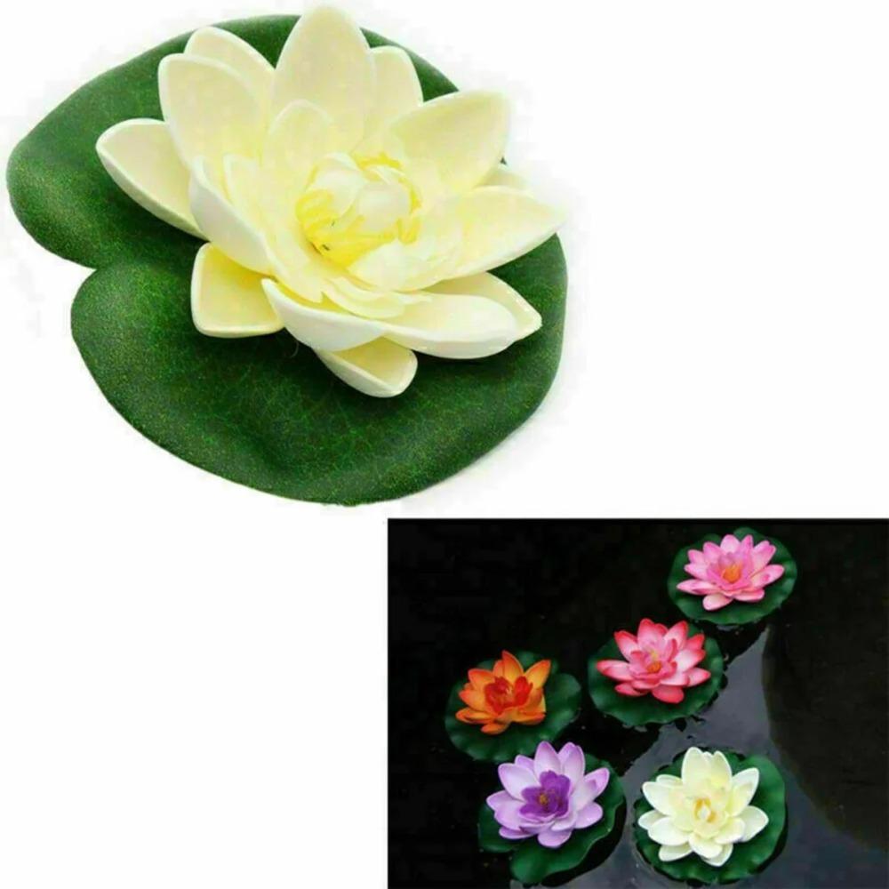 1PC Artificial Floating Water Lily - Colorful EVA Simulation Lotus Leaf Flower Pond Plant, for Gardens Fish Tank Aquarium Decor