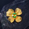Premium Sense Metal Flower Brooch Clothing Summer Women's Bag Decoration Pendant Hat Fixing Pin Wholesale Jewelry