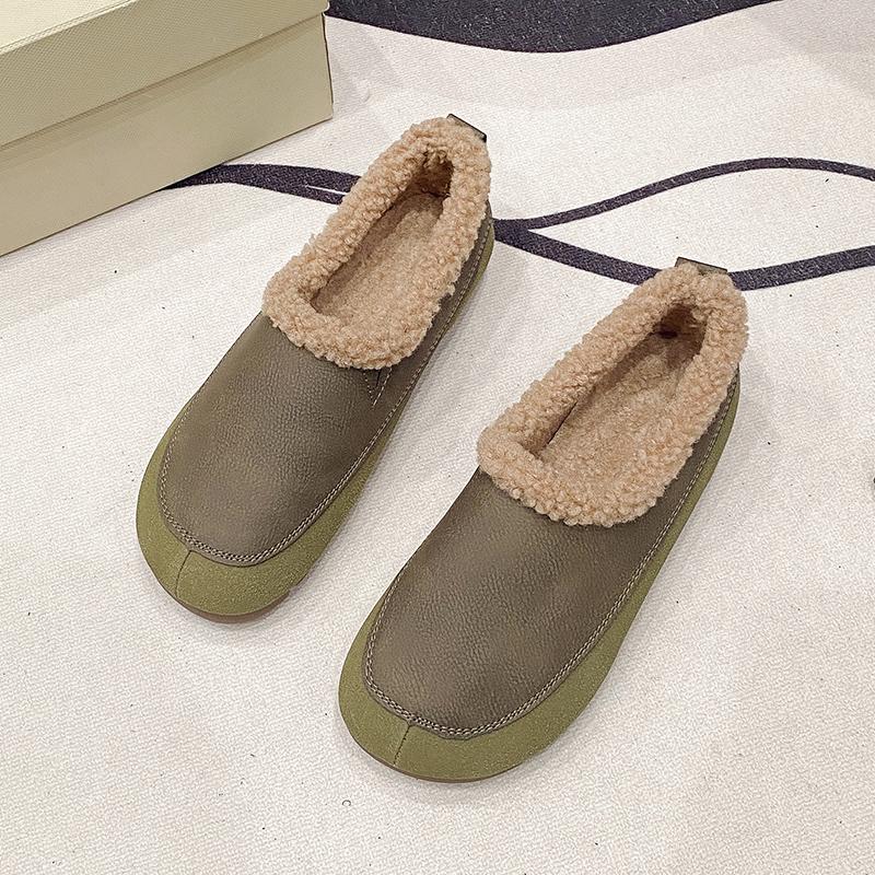 

Мода Женская Мода Балетки Зима Новые Круглый Носок Глубокий Вырез Замша Мягкая Подошва Противоскользящие Износостойкие Хлопковые Туфли 35