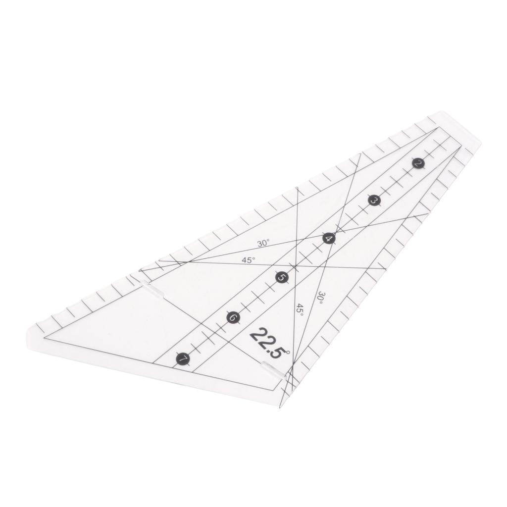 Quiltinglineal 22,5 Grad Schlitzdesign Transparentes Kunststoff Schneiderlineal Werkzeug zum Nähen DIY Basteln 12 Fuß