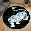 1pc Tiger Pattern Round Chair Mat Office Area Rug - Non-Slip, Floor Mat for Office, Bedroom, and Indoor Decor P127048