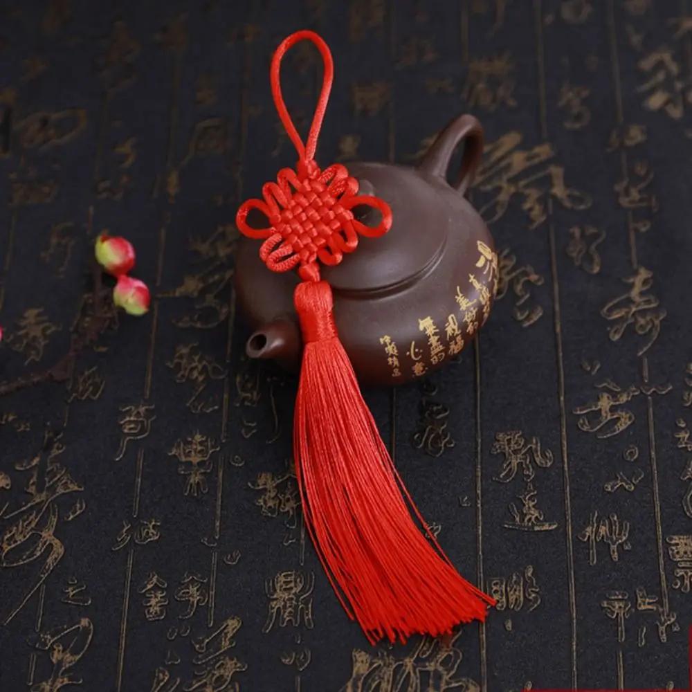 Small Size Chinese Knot Tassel Traditional DIY Handmade Chinese Knot Pendant Polyester Chinese Style Gift Box Pendant Home Decor красный