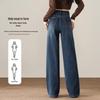 Handu Yishe Women's Fleece-Lined Deconstructed Wide-Leg Denim Jeans