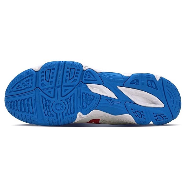 Mizuno Cyclone Speed CN Slip Resistant , Abrasion Resistant , Breathable Low top Training Shoes Unisex White Blue Red (Unisex) Training Shoes
