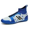 K100 Football Shoes Children Boys Girls Mid To High Height Flying Weave HG Long Nails FG Broken TF Flat Leather Surface Sport
