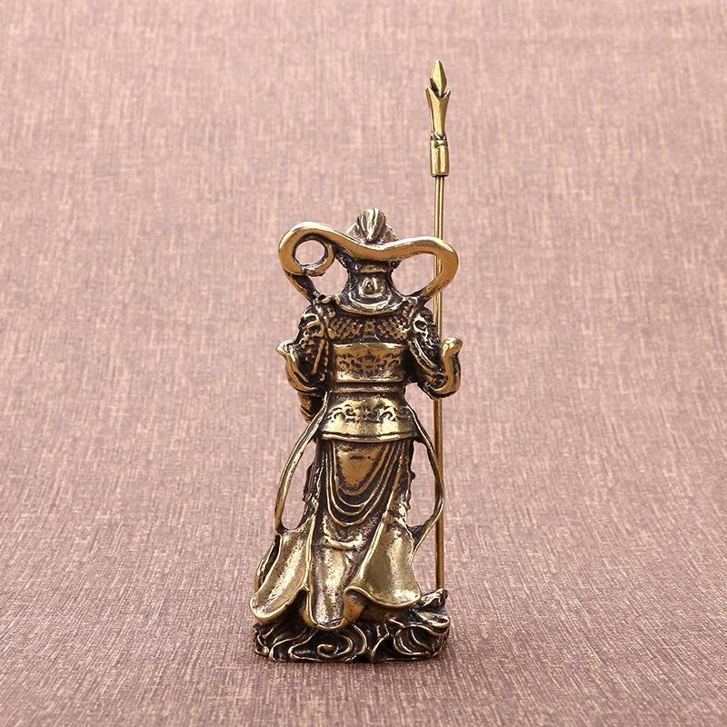 Retro Pure Copper Chinese Myth Nezha Buddha Statue Figurines Creative Desktop Decoration Home Furnishing Craft Gift Decoration