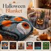 Halloween Themed Soft Plush Blanket Featuring Pumpkin Face Pattern Lightweight Cozy Throw for Seasonal Home Decoration and Comfort Use
