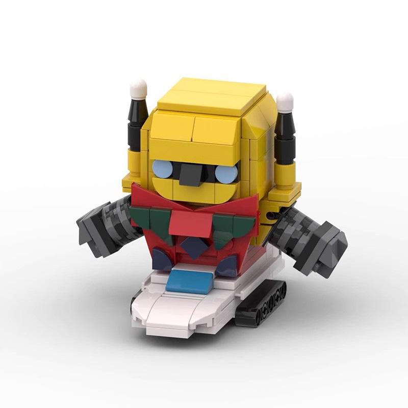 MOC square-headed minifigures compatible building blocks, Universal Hero Getter Robot No. 3 DIY assembly 3D figurine bricks