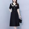 Stylish Plus Size Doll Collar A-Line Midi Dress