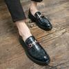 Summer Foot Cube Leather Shoes Men's Business Dress Men's Loafers Korean Version of Pointed-toed Youth Height-increasing Groom's Wedding Shoes