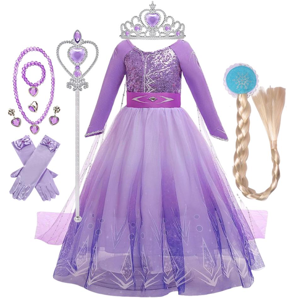 Girls Princess Dress Snow Queen Costume Carnival Party Halloween Kids Clothes Birthday Party Dress