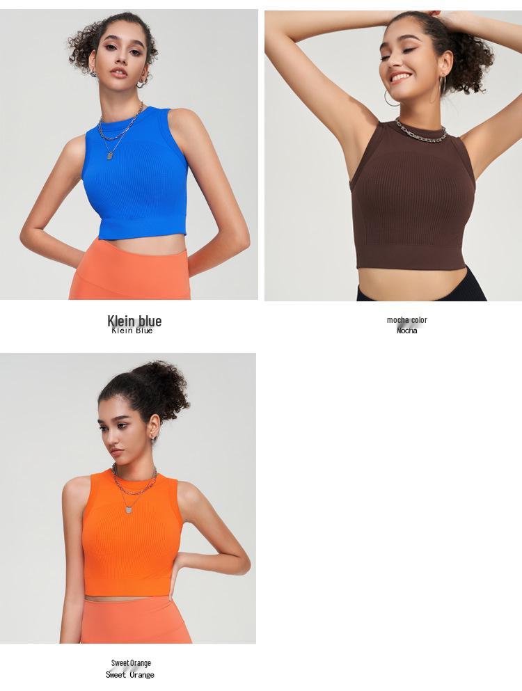 Sömlös Stötdämpande Tränings- och Yogatopp med Integrerad Kupa - 2025 Kollektion