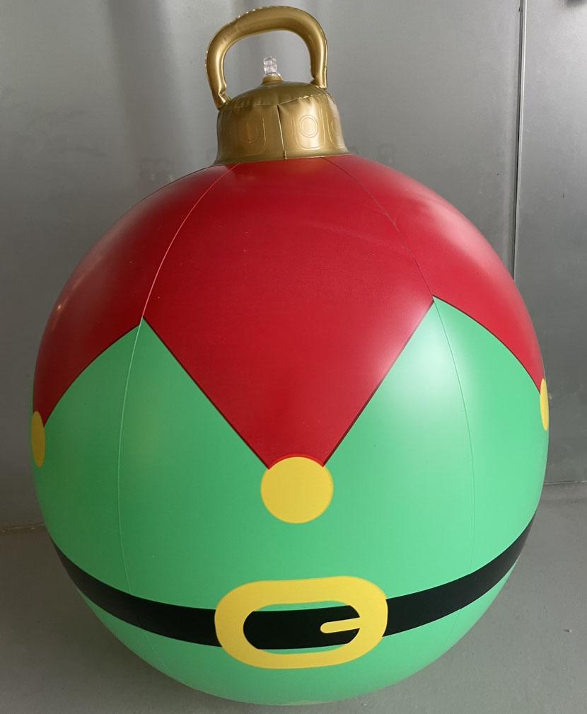 24 Inch Giant PVC Christmas Decorated Ball Inflatable Outdoor Holiday Yard Decorations Christmas Yard Decorations