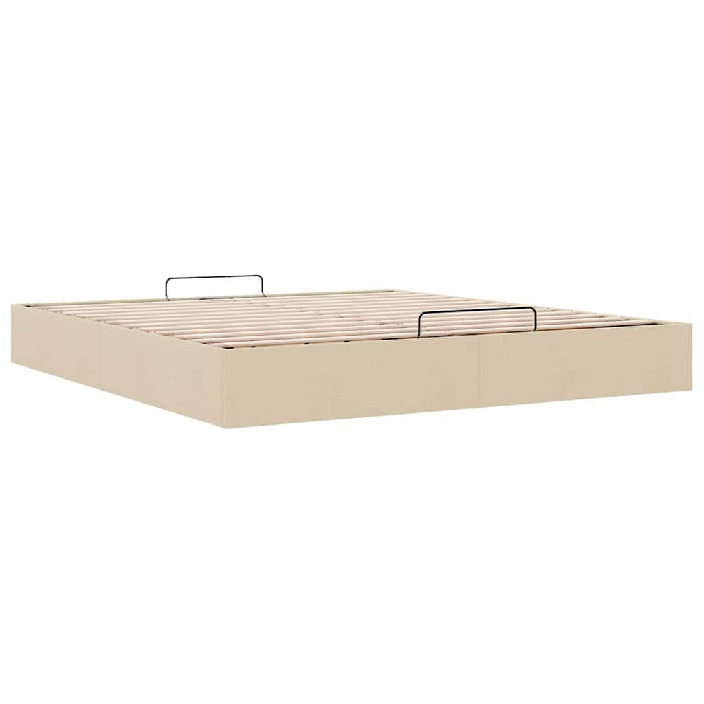 Ottoman Bed without Mattress Cream 160 x 200 cm Fabric