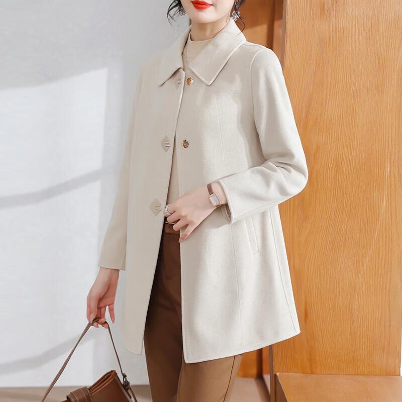 

Xuexi Women s 2025 Spring Elegant Double-Faced Wool Coat 3XL