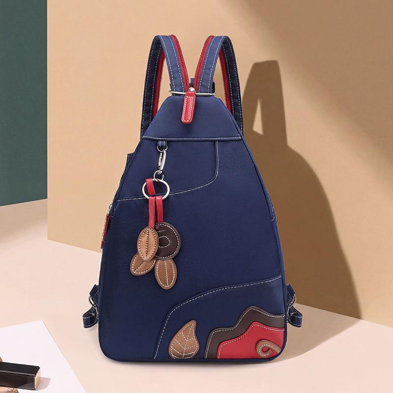 Multifunktionaler Rucksack Colorblock Große Kapazität Retro Brusttasche