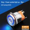 Lanbo 22A Stainless Steel Illuminated Self-Locking Momentary Push Button Elevator Switch