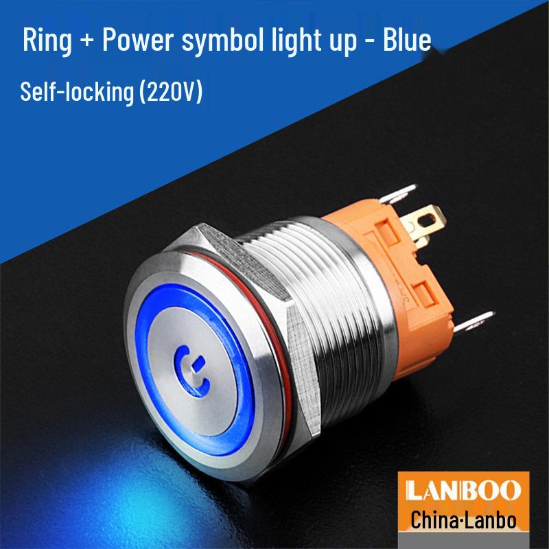 Lanbo 22A Stainless Steel Illuminated Self-Locking Momentary Push Button Elevator Switch