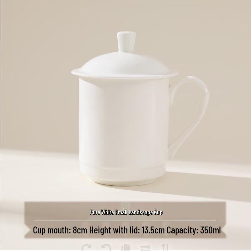 ZISIZ Customizable Ceramic Office Mugs with Lids (10-Pack)