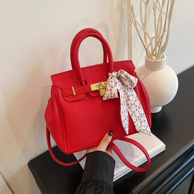 Premium Platinum Bag Women's New Handbag Lychee Pattern Shoulder Messenger Bag Versatile Commuter Bag