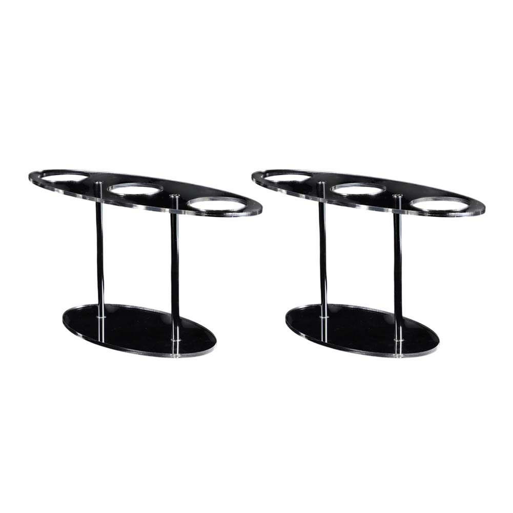 Clear Acrylic Ice Cream Cone Holder 3 Hole Display Stand Transparent Blacks Countertop Rack For Sushi Hand Rolls Eggs 2pcs